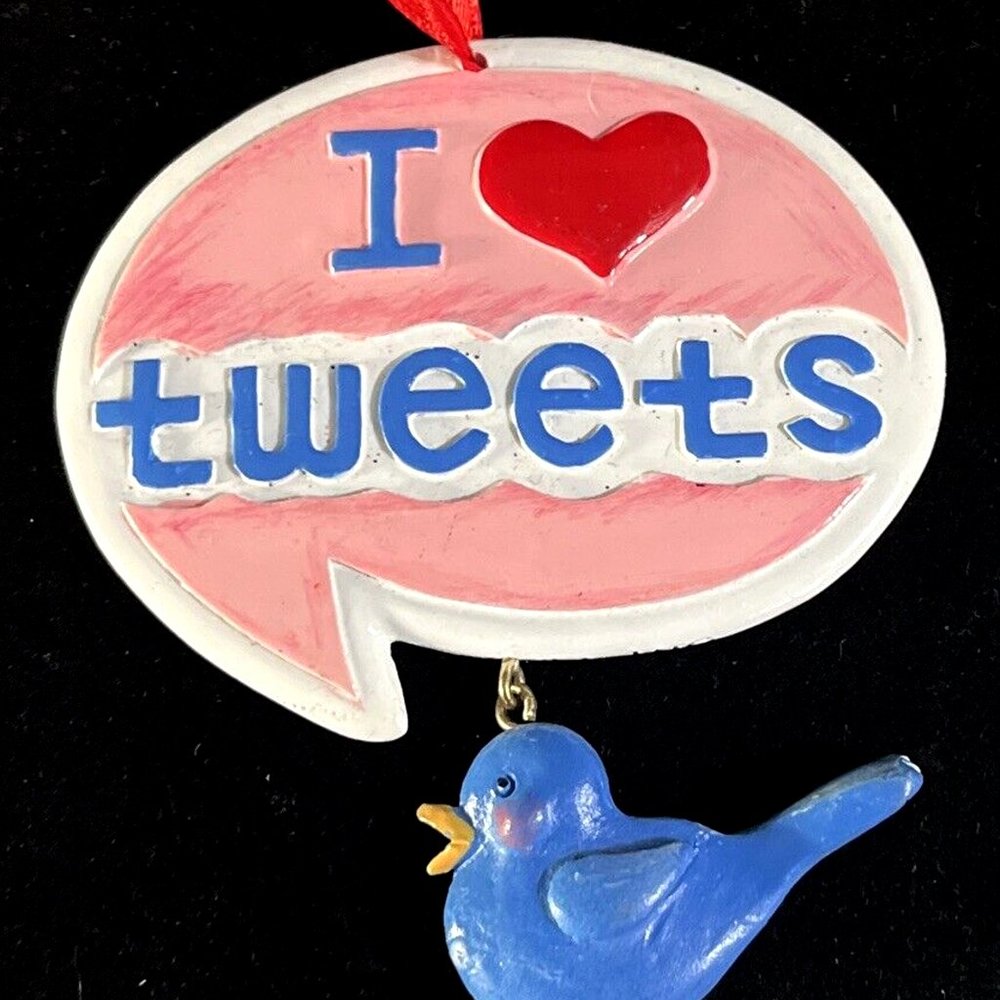 RARE New Old Stock 3.75 Inch I Love Tweets Dangle Bluebird Ornament Collectible